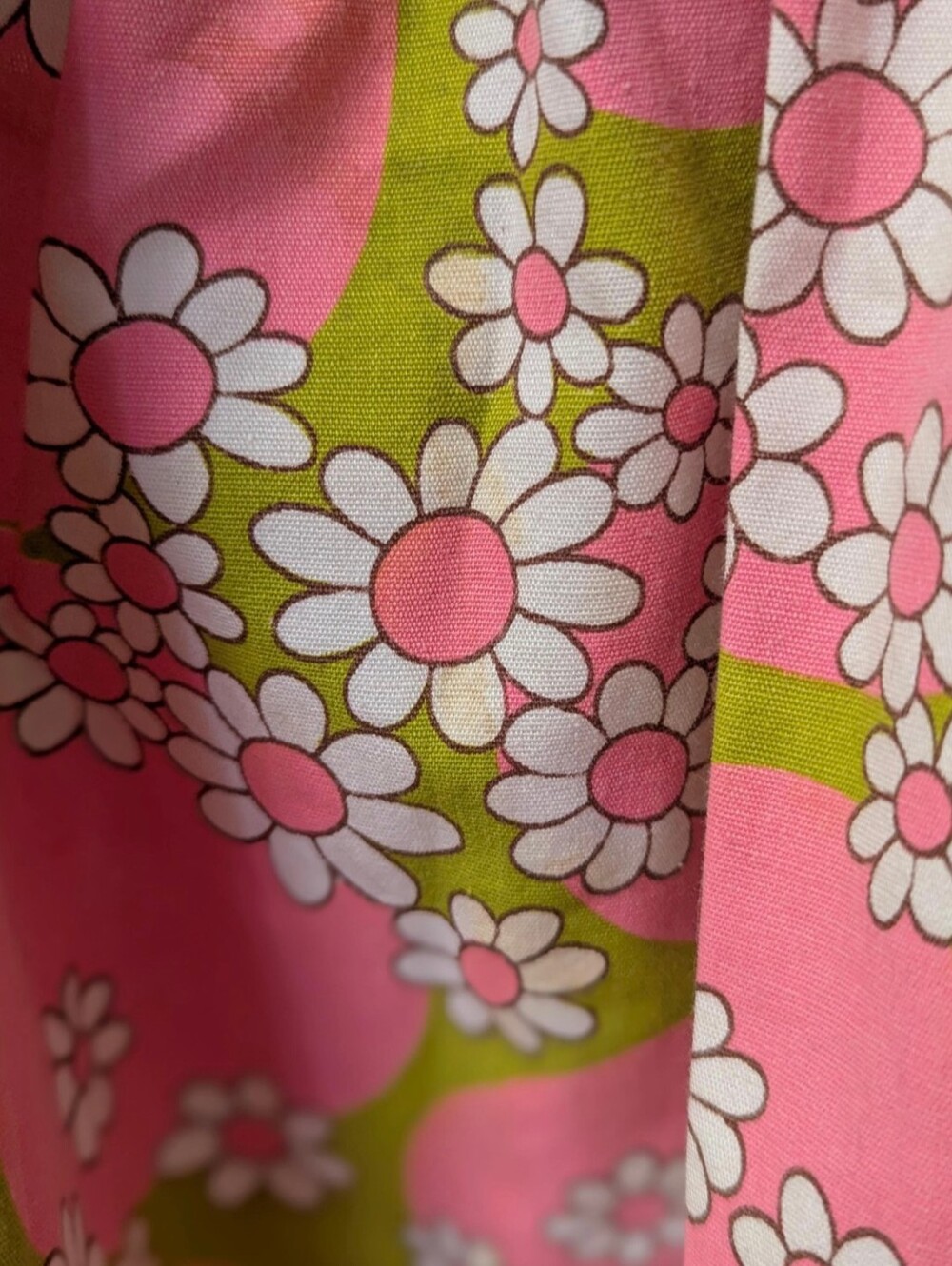 VTG MC Groovy Daisy Floral Half Apron Retro Kitty Foreman Kitchen Baker - Picture 6 of 6
